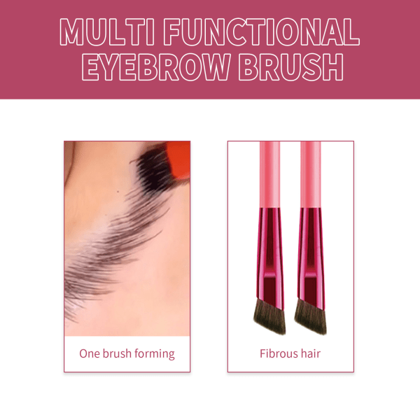 2 st Makeup Brush Foundation Eyebrow Brush 4 i 1 Multifunktion