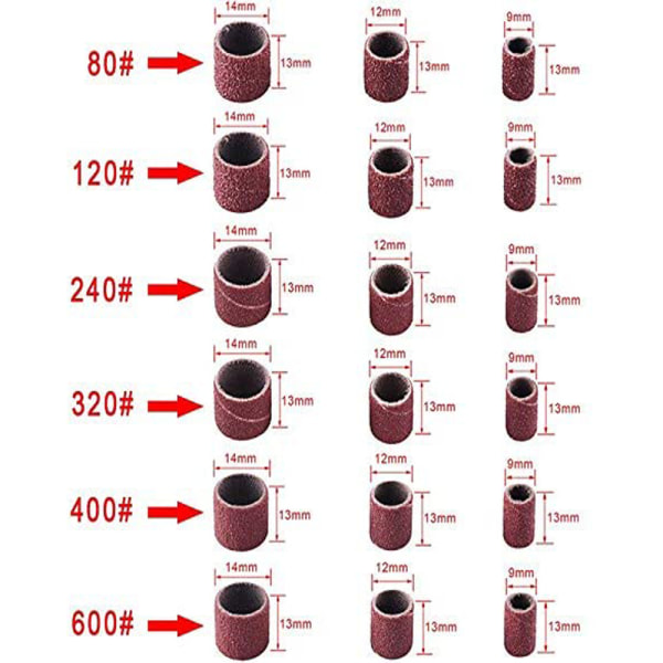 384 stk trommeslipesett for negleboremaskiner tilbehør roterende sett