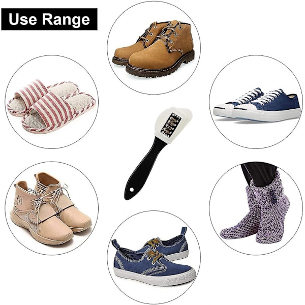 4-sidig mockaborste, multifunktionell nubuck-borste med mässings- och nylonborst för rengöring