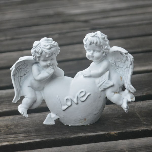Amor kærlighed Angels Resin Garden Statue Figur, Indendørs Udendørs Hjemmehave