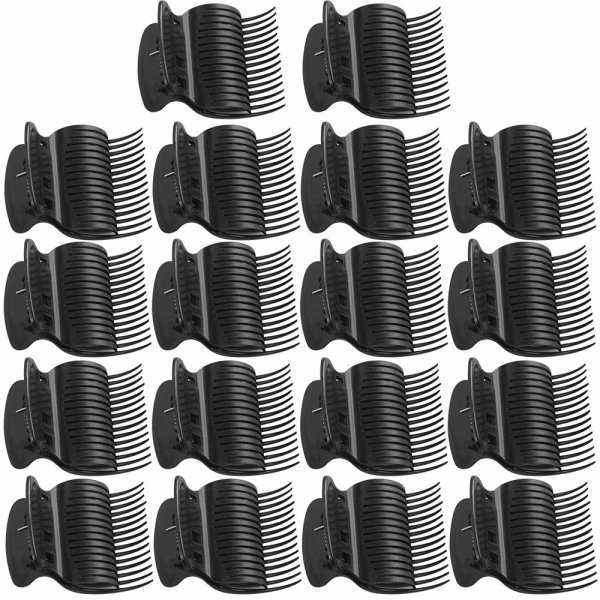 18 stycken Hot Roller Clips Plast Curler Claw (svart)