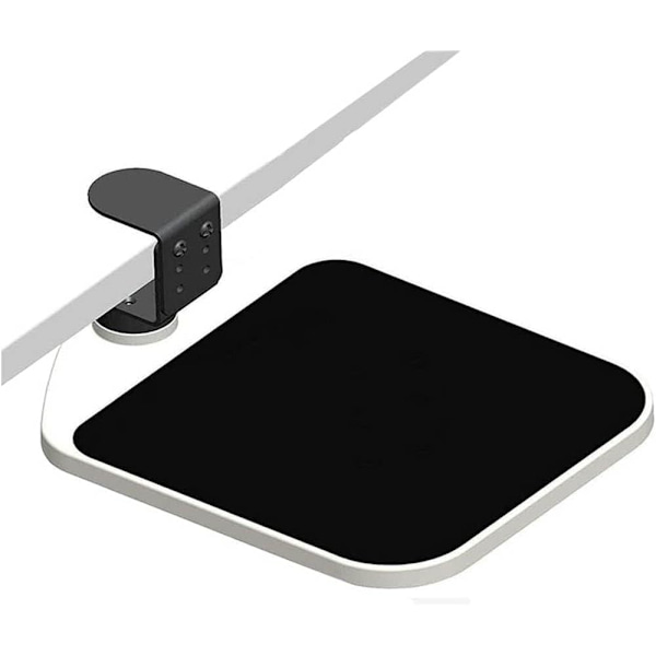 Klemme-på Musplatform - 360° Drejelig Ergonomisk Musmåtte - Justerbar Ergonomisk Håndledsstøtte Under Skrivebord - Til Hjemmekontor