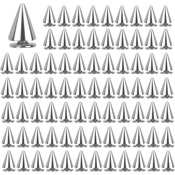 100 st 7x10 mm Metall Dekorativa Nitar Punk Spikar Koner Nitar Killer