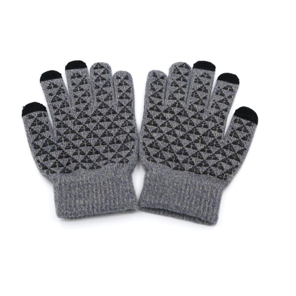 Varma handskar med fleecefoder Grå/svart (one-size)