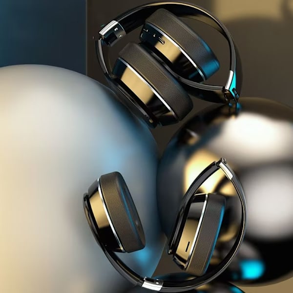 Brusreducerande hörlurar över örat: Bluetooth trådlösa hopfällbara ANC-hörlurar bekväma med aktiv brusreducering Stereomikrofon