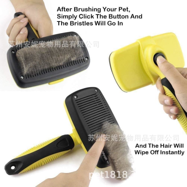 Pet Brush Dog Cat Brush, Professionell Dog Detangler Kam och Långhårig Hund