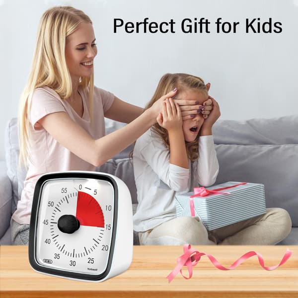 Visuel timer med natlys, 60 minutters nedtællingstimer til børn og voksne, (