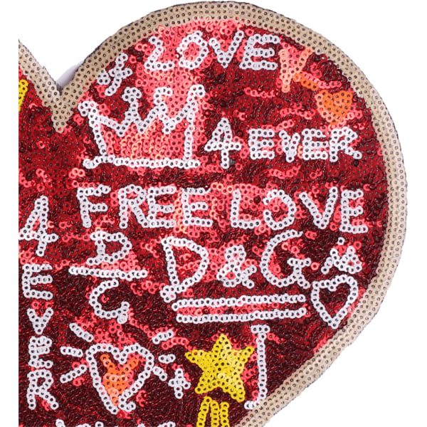 5 stk. DIY Love Heart Sequin-patch, strygepatch til beklædning, taske, sko, kasketter