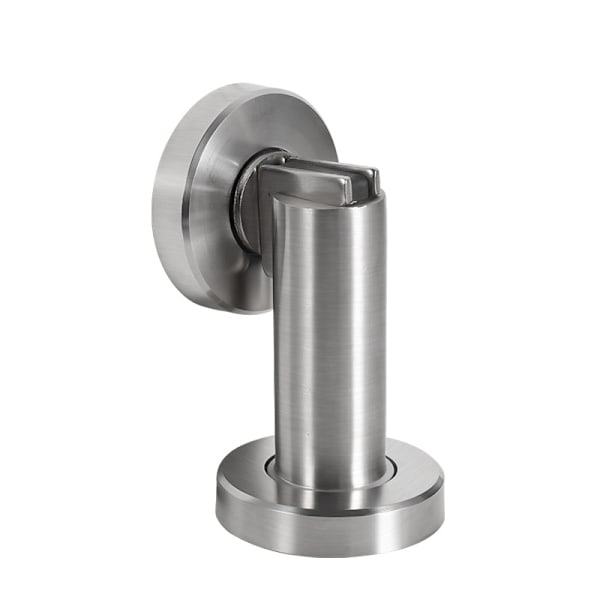 stainless steel look - Door stop with floor and wall mounting hardware - Magnetic door block - Ø 5.2cm, height 8.3cm