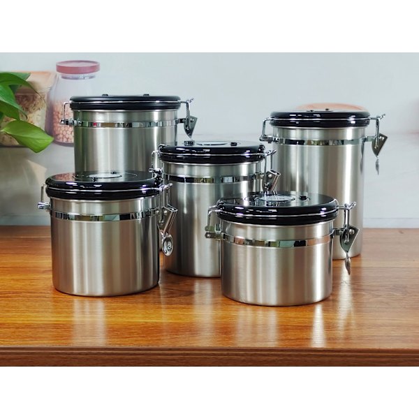1800ML Kaffebeholder til formalet kaffe - Rustfrit stål Kaffebeholdere