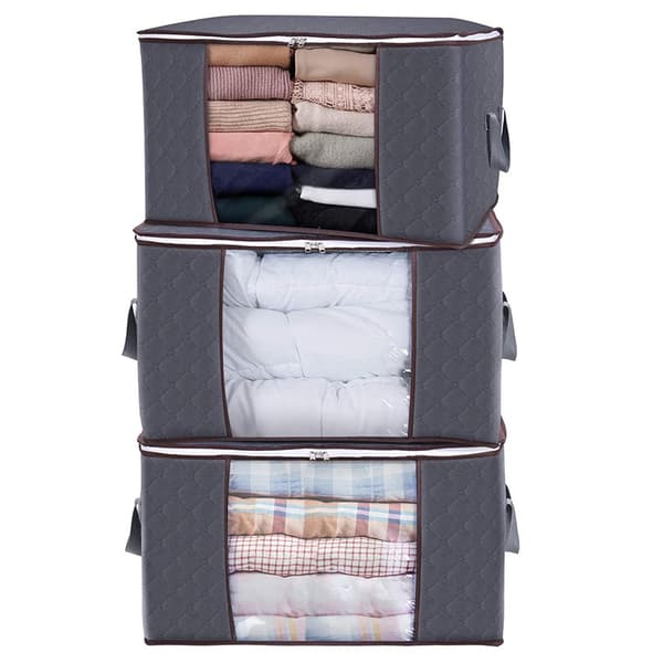 Set med 3 förvaringsväskor H.35 x B.60 x D.40 cm Mörkgrå