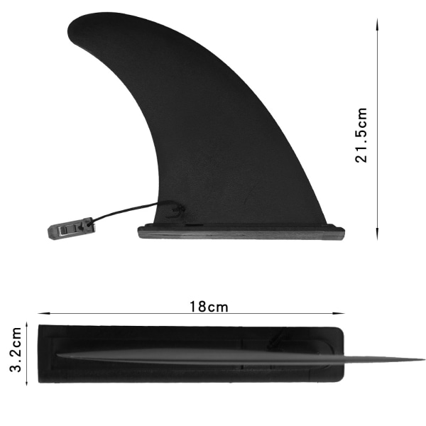 Surfebrett Sup Fin, Avtakbar Center Fin Stand Up Paddle Board Erstatningsfinne
