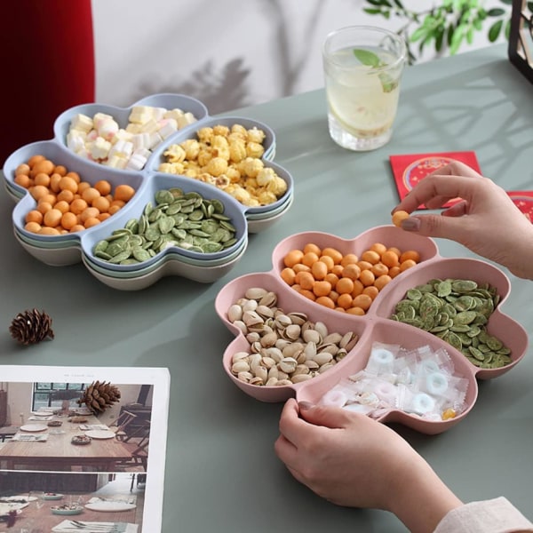 Hjerteformet snackskål, snacktallerken med rum, frugttallerken Kreativ tallerken opbevaringsboks snack, hvid hjerte skål kærlighedsskål sæt, slik skål, til snacks nødder desserter frugt, 2 stk