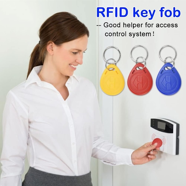 30 st Access Control Nyckelbricka RFID-Tagg 125kHz ID RFID-Tagg ABS Dörr RFID-Brickor Programmerbar Närhetskontrollkort för Access Control System (3 Färger