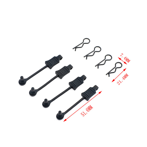 AR390165 Kauko-ohjattavan auton varaosat, musta, 51,6 mm, 21,4*7,4 mm