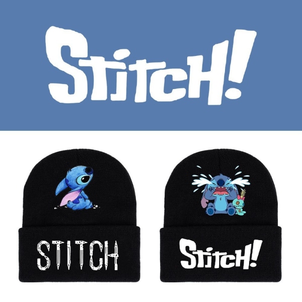 Unisex Lilo Stitch Stickad mössa för barn tecknad film