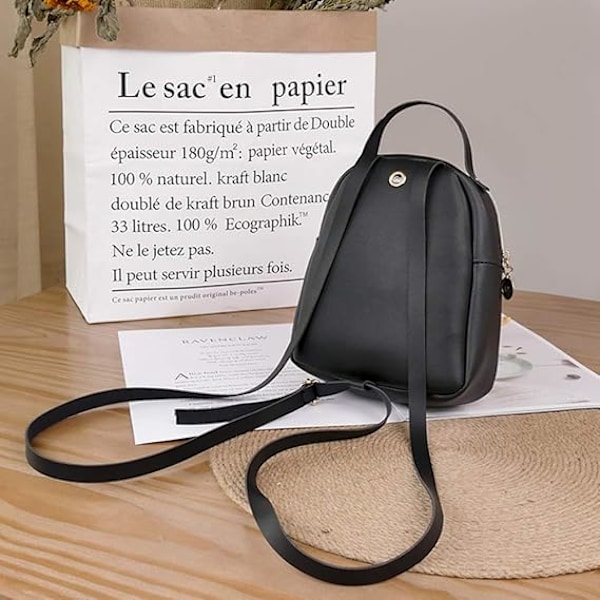 Fashion Liten Ryggsäck, PU Läder Mini Ryggsäck, Axelväska, Fritids Liten Axelväska Skolväska för Kvinnor