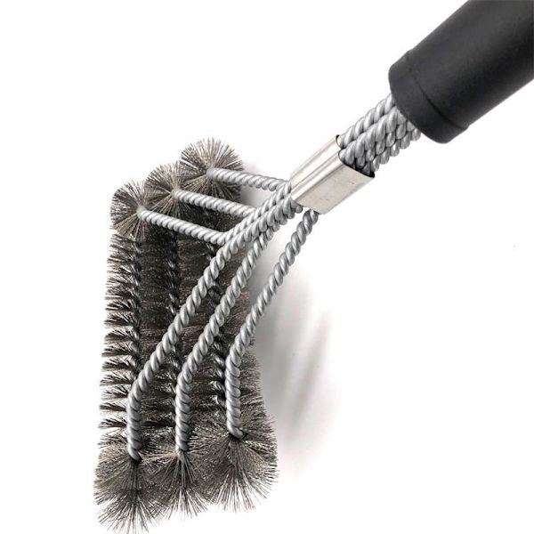 1 st metall och PP grillborste, rengöringstillbehör för gas, kol, grillar (16,5*45 cm)