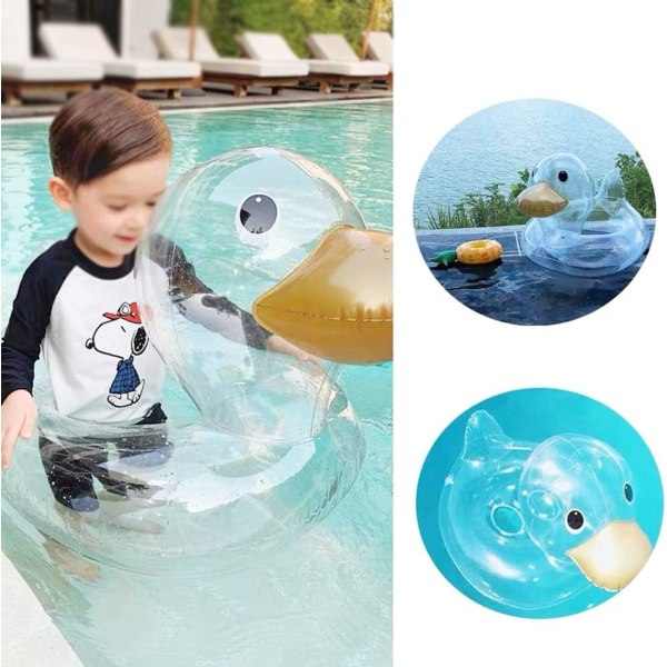Uppblåsbar babypool, flytande sits för småbarn i vattnet, transparent simring