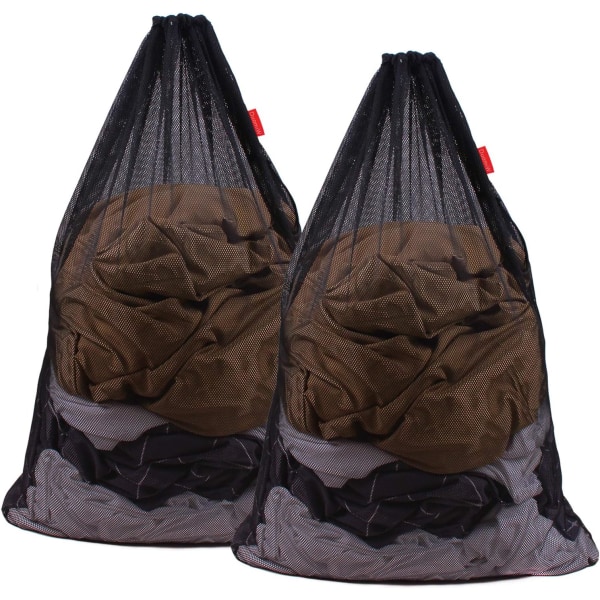 Mesh Klesvask Bag Heavy Duty Drawstring Bag, Fabrikker, College, Dorm, Trave