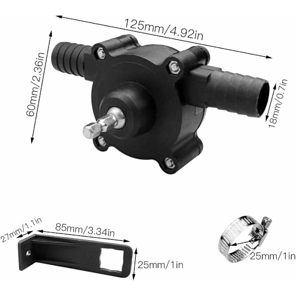 Håndpumpe Miniature Bærbar Elektrisk Håndpumpe Bærbar Selvansugende Elektrisk Boremaskine Pumpe med To Forbindelser til Akvarium Dam Fontæne Have 120W-350W