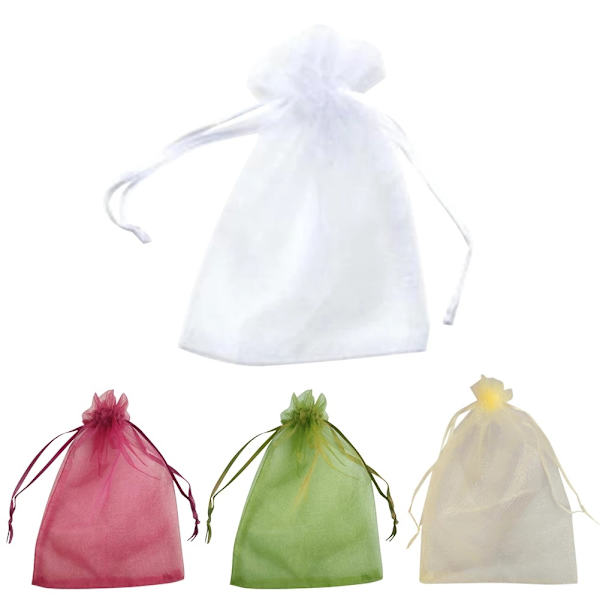 50 stycken druvklase skyddspåse, organza fruktpåse med dragsko ger totalt skydd mot getingar, fåglar och andra insekter (30 x 20 cm, grön)