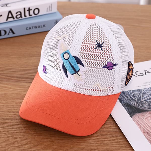 Barn Sommar Andas Utomhus Barn Cartoon Star Rocket Baseball Cap Su