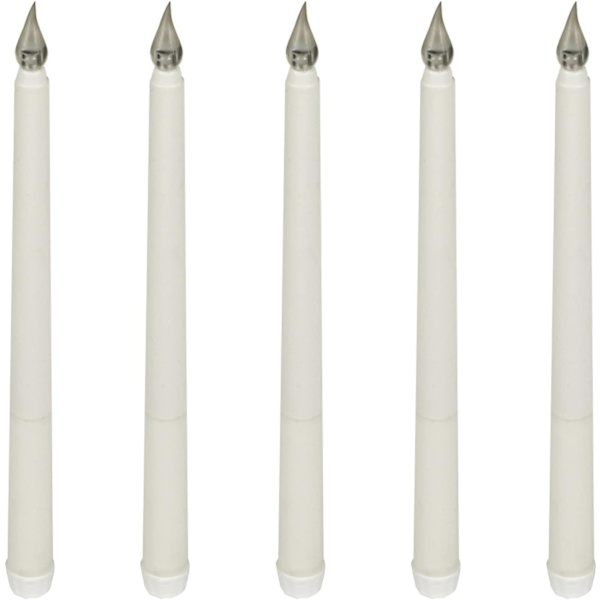 10 st LED-ljus, flamlösa avsmalnande ljus, batteridrivna, varmt ljus, unikt elementdesign, dekorationer, komplement till vitt