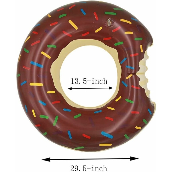 Chokolade Donut Pool Floats Sommer Svømme Ringe Oppustelige Rør til Voksne (90cm/35.5inch)
