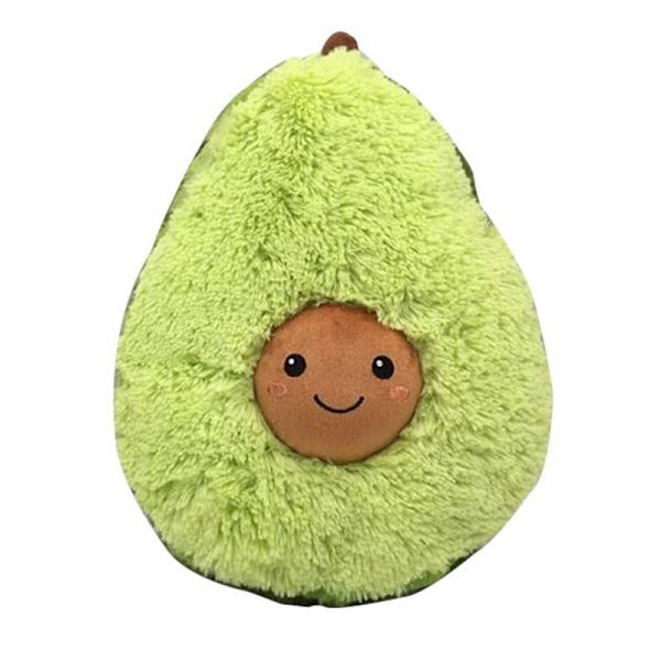 Långhårig kreativ avokado docka plysch leksak frukt avokado tecknad docka,1pc/