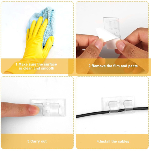 30 stk. Udendørs Lysclips, Vandtætte Lysstrengskroge Kabelclips Velegnet til Indendørs Udendørs Fest Have Lysstrenge (Transparent, 4,65 * 2,2 cm)