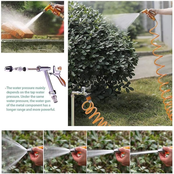 Heavy Duty Trädgårdsslang Spraypistoler Spraypistoler Med Sprinkler Vattenpistol Set +