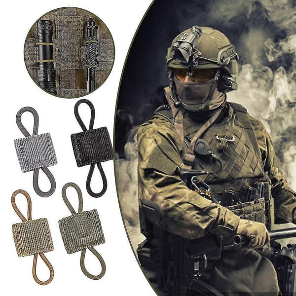 Taktisk Utrustningshållare Clip Webbing Retainer Elastisk Bindningsband Spänne kompatibel Västar Ryggsäckar Väskor (16st)