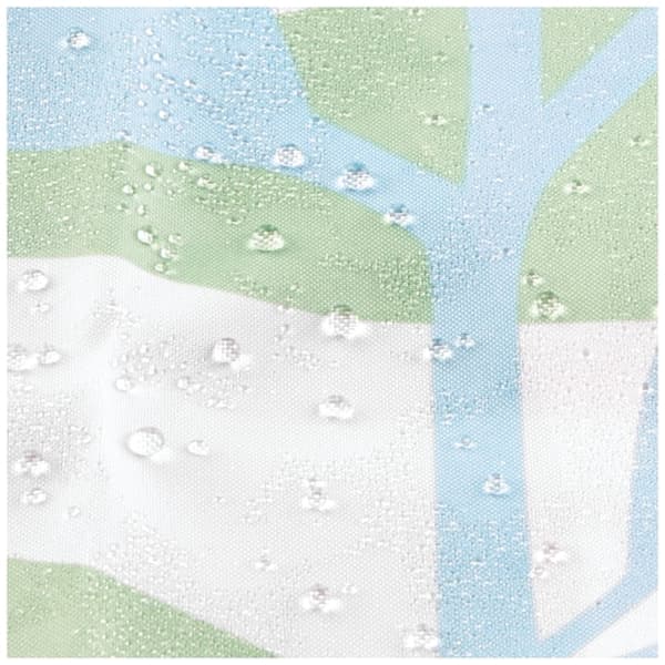 Blå Blomster Polyester Bruseforhæng, 72\" x 72\"