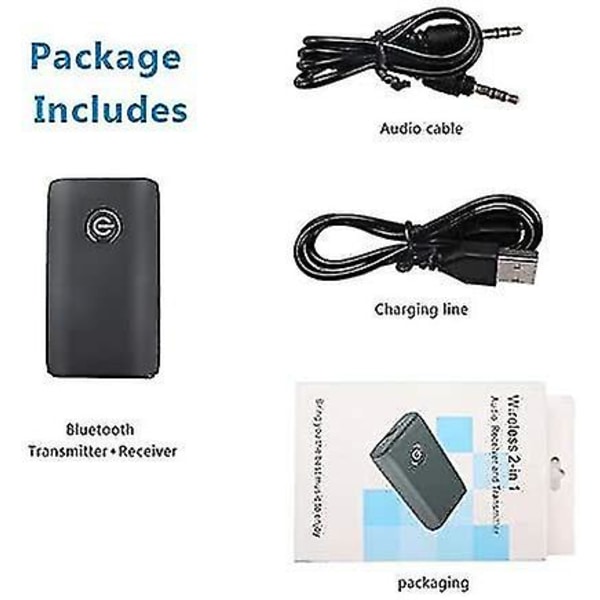 Bluetooth 5.0 Sender/Mottaker, 2 i 1 Bluetooth Adapter Mini Bærbar