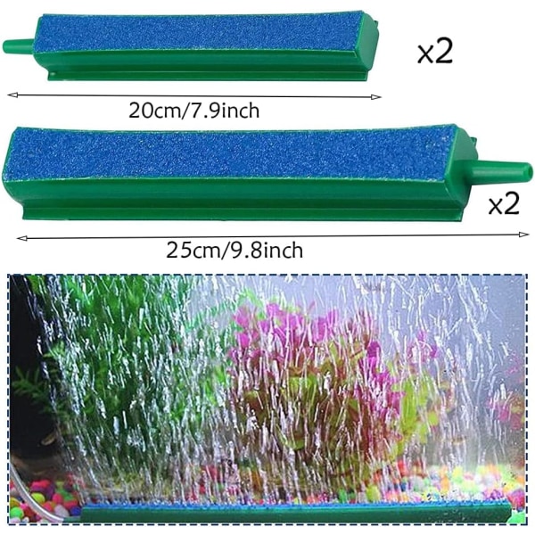 Akvarium bubbel luftsten, 4 stycken luftsten grå mikro bubbelsten bar,