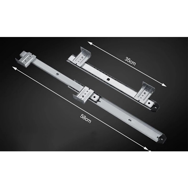 Skuffeskinner 350mm Skuffeskinne Kuglelejeskinner til Tastatur Skuffe (1 Par) Sort