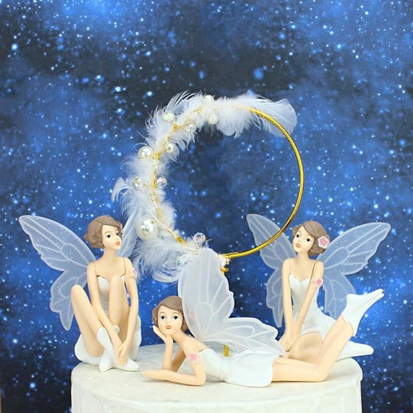 Tinkerbell Figurin kompatibel Prydnad Bord Bil Tårta Kontor Hem 3st