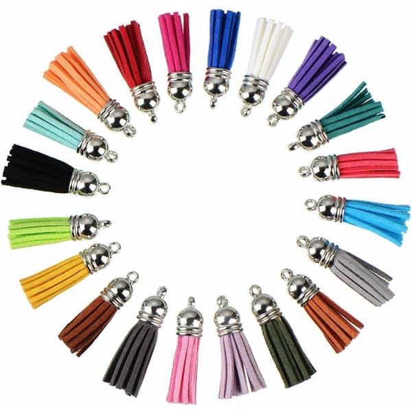 Tofspänne i läder, 120-pack Mini Faux Suede Tofspänne Tofspänne i mocka