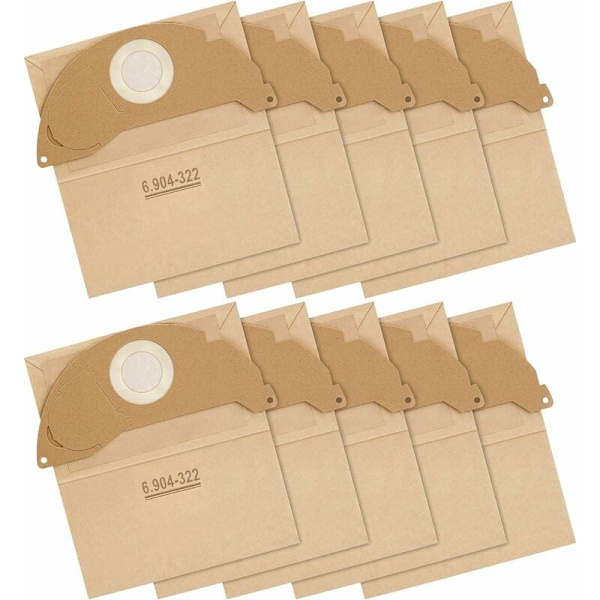 WD2 10 paperisuodatinpussin pakkaus Kärcher WD2 MV2 A 2003/2024/2054 -imuriin