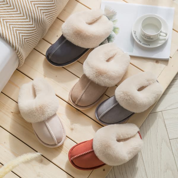 Tossut tekoturkis tekoturkis lämmin pehmeä beige