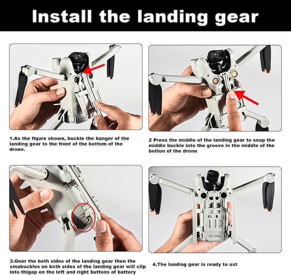Foldbart landingsudstyr til DJI Mini 3 Pro, landingsudstyrsløftere til Mini 3