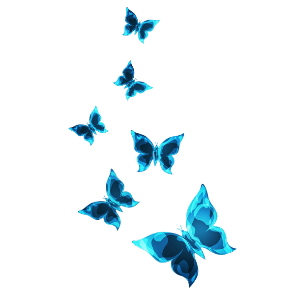 1 stk blå lysende sommerfugl vægoverføringsbillede dekorativ selvklæbende