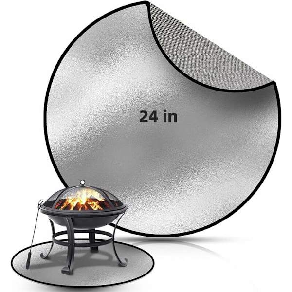 61 cm rund eldstad matta, brandhämmande under grill eldstad matta och gräsmatta