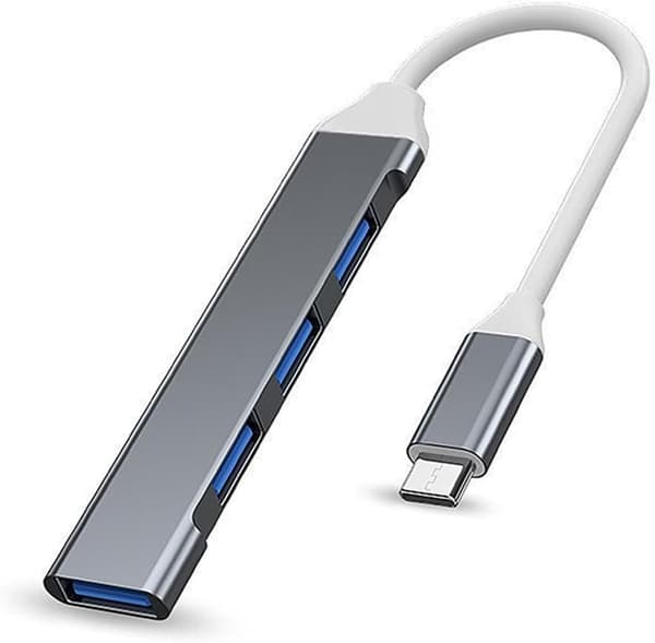 USB C Hub 4 porter, USB C til USB Hub, USB C Splitter, USB C Splitter til USB 3.0 Hub, Kompatibel med Mac Pro, iPad Pro, Chromebook, Pixelbook, Surface