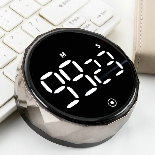 Kjøkken Timer Digital Timer med Stoppeklokkefunksjon og Nedtelling Aluminium
