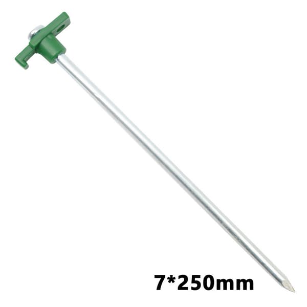 6 teltpløkker 25 cm kompatible hårdt og stenet underlag Ø 7 mm