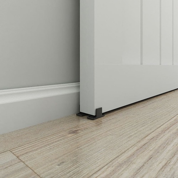 Sortbelagt kulstofstål skydedørsstyreskinne - 45 x 20 x 20 mm