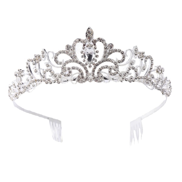 Crown Tiara Sølv tiaraer til kvinder Crystal Crown til piger Princess Crown
