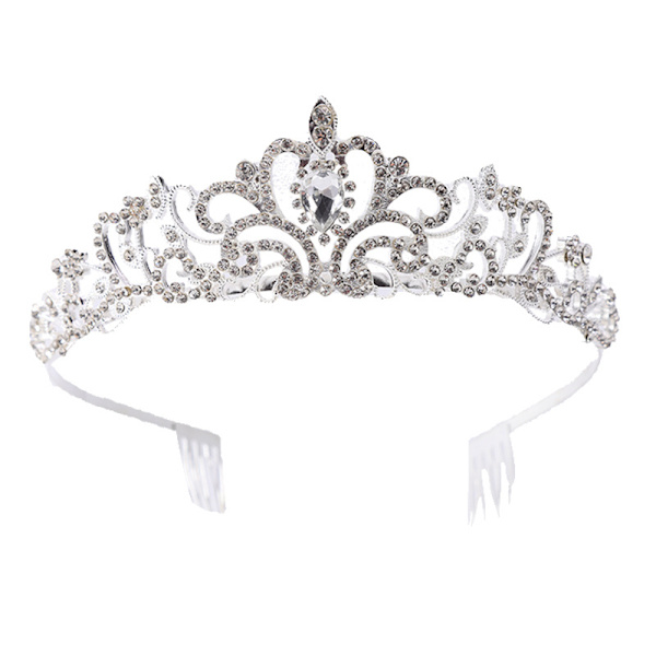 Silver Tiara för kvinnor - Kristallkrona för flickor - Prinsesskrona
